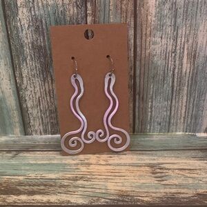 Hammered Sterling Silver Swirl Dangle Earrings